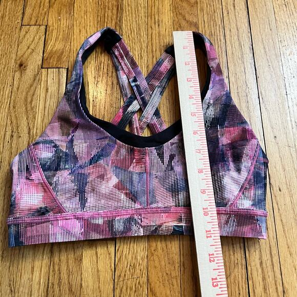 Lululemon Stash N’ Run Bra Womens 4 Sun Dazed Multi Pink / Super Dark W2ASTS - Picture 6 of 6